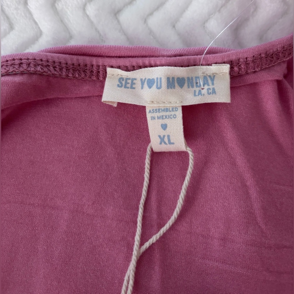 SEE YOU MONDAY NWT. Strapless Asymmetrical Top - Picture 2 of 10